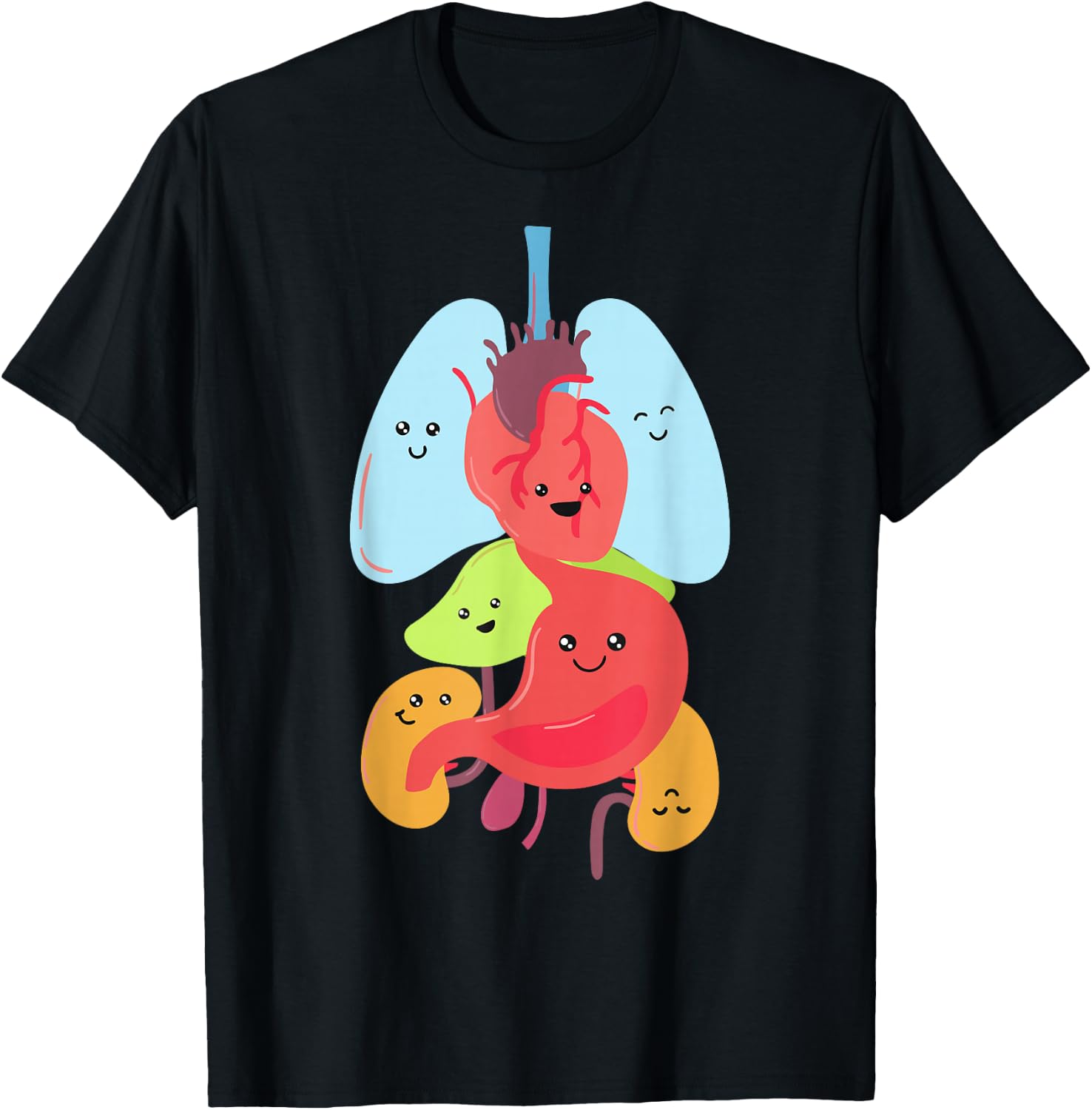 Cute Anatomy - Internal Organs Body T-Shirt - T-Shirt | Black