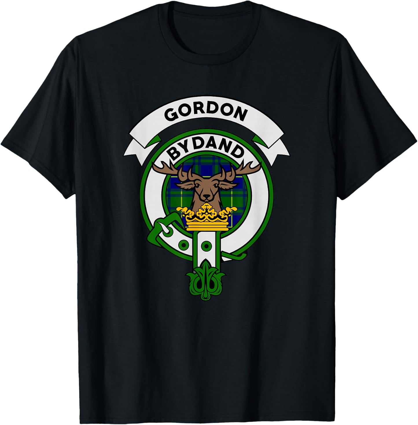Gordon Clan Badge Shirt - Scottish Tartan Gifts T-Shirt - T-Shirt | Black