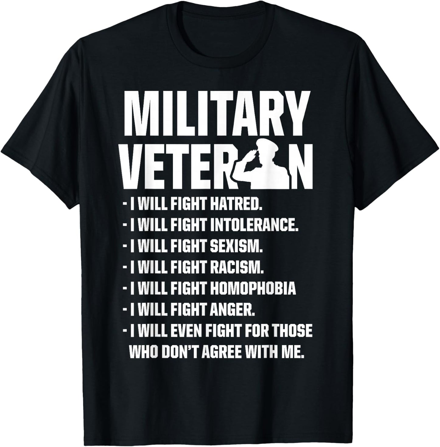 Military Veterans Against Trump 2020 Fight USA Election T-Shirt - T-Shirt | Black
