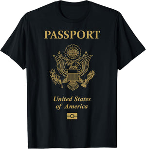 Proud American Usa 4th july Travelers US Passport Vintage T-Shirt - T-Shirt | Black