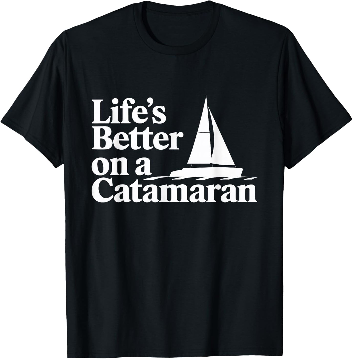 Catamaran Sailing Yachting Boating Ocean Explorer Maritime T-Shirt - T-Shirt | Black