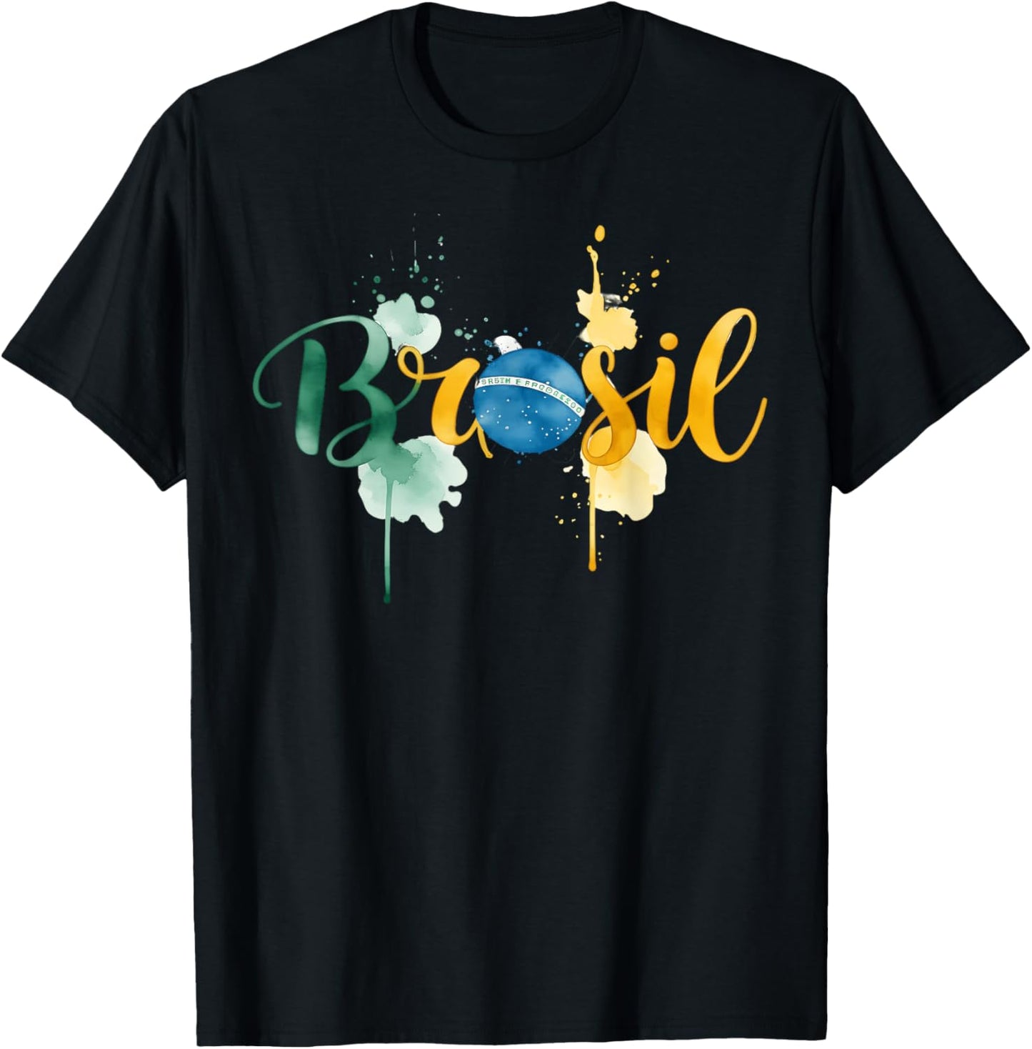 Brasil Flag Brazilian Pride Brasilian Roots Brazil T-Shirt - T-Shirt | Black