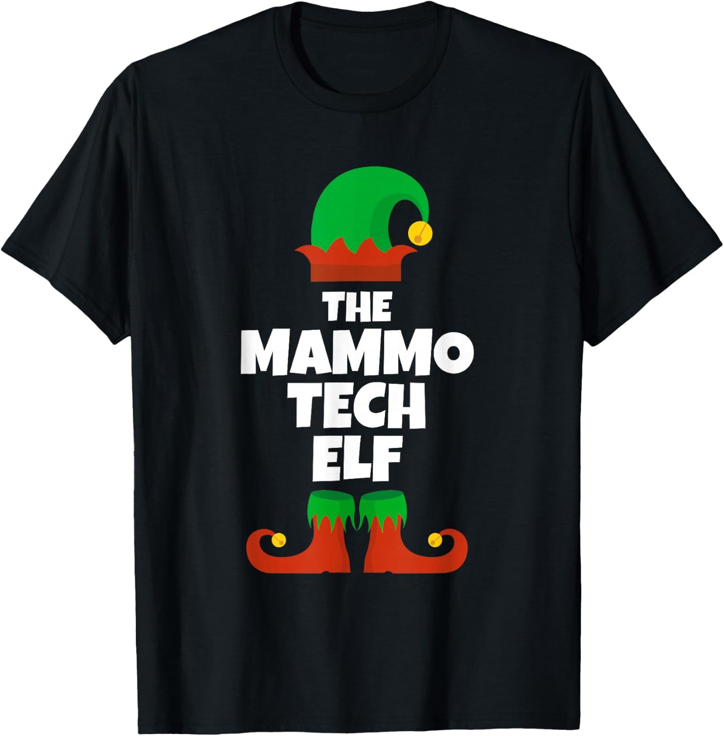 I'm The Mammo Tech Elf Family Pajama Christmas Mammography T-Shirt - T-Shirt | Black