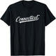 Connecticut CT Vintage Sports Script Retro T-Shirt - T-Shirt | Black