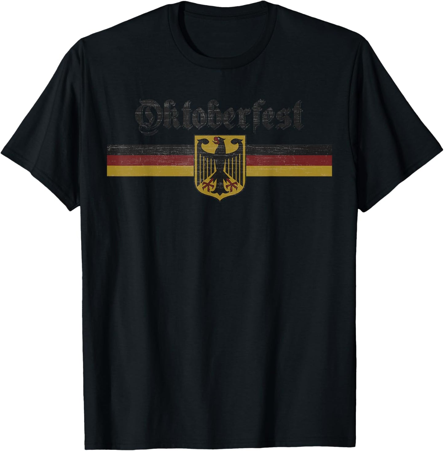 Oktoberfest Deutschland German Flag Coat of Arm Banner Crest T-Shirt - T-Shirt | Black