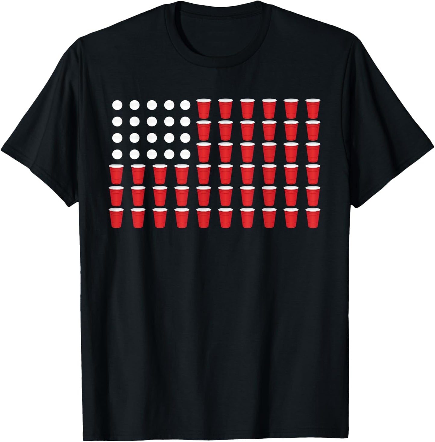 4th Of July T Shirt Gift Beer Pong American Flag Drinking Men T-Shirt - T-Shirt | Black