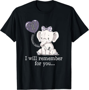 Glioblastoma Awareness Elephant T-Shirt - T-Shirt | Black
