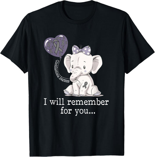 Glioblastoma Awareness Elephant T-Shirt - T-Shirt | Black