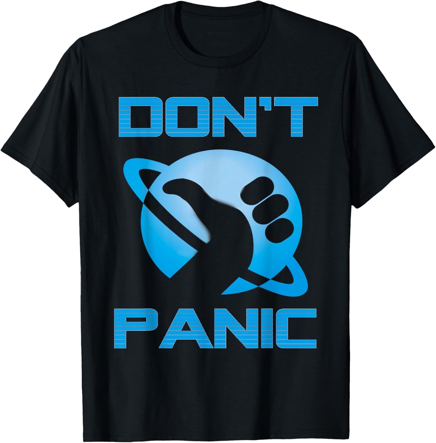 Hitchiker's Guide to The Galaxy Dont Panic T-Shirt - T-Shirt | Black