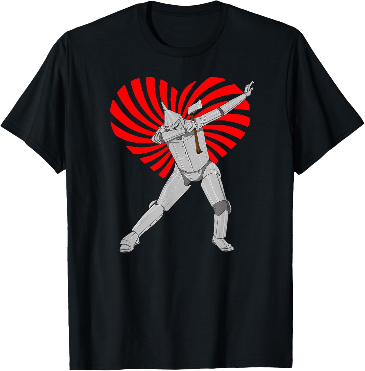 Retro Wizard of OZ Tin Man Shirt - Swirl Heart Valentine T-Shirt - T-Shirt | Black