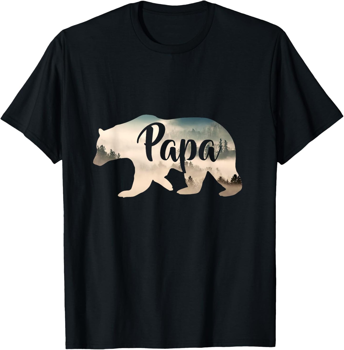 Men's Papa Bear & Forest Awesome Camping T-Shirt - T-Shirt | Black
