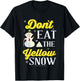 Kids Elf Snowman Don't Eat The Yellow Snow Text Poster T-Shirt - T-Shirt | Black