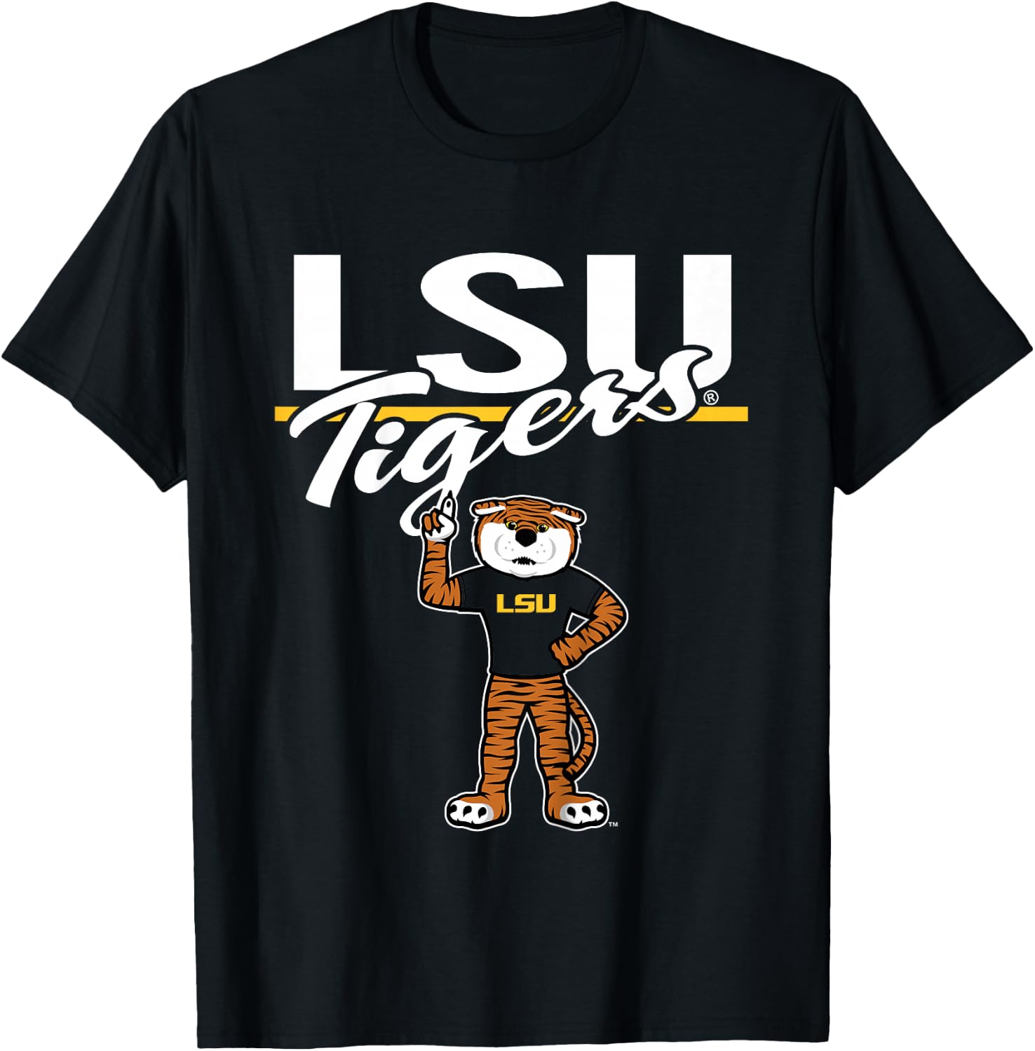Kids LSU Tigers Kid's Mascot Purple Officially Licensed T-Shirt - T-Shirt | Black