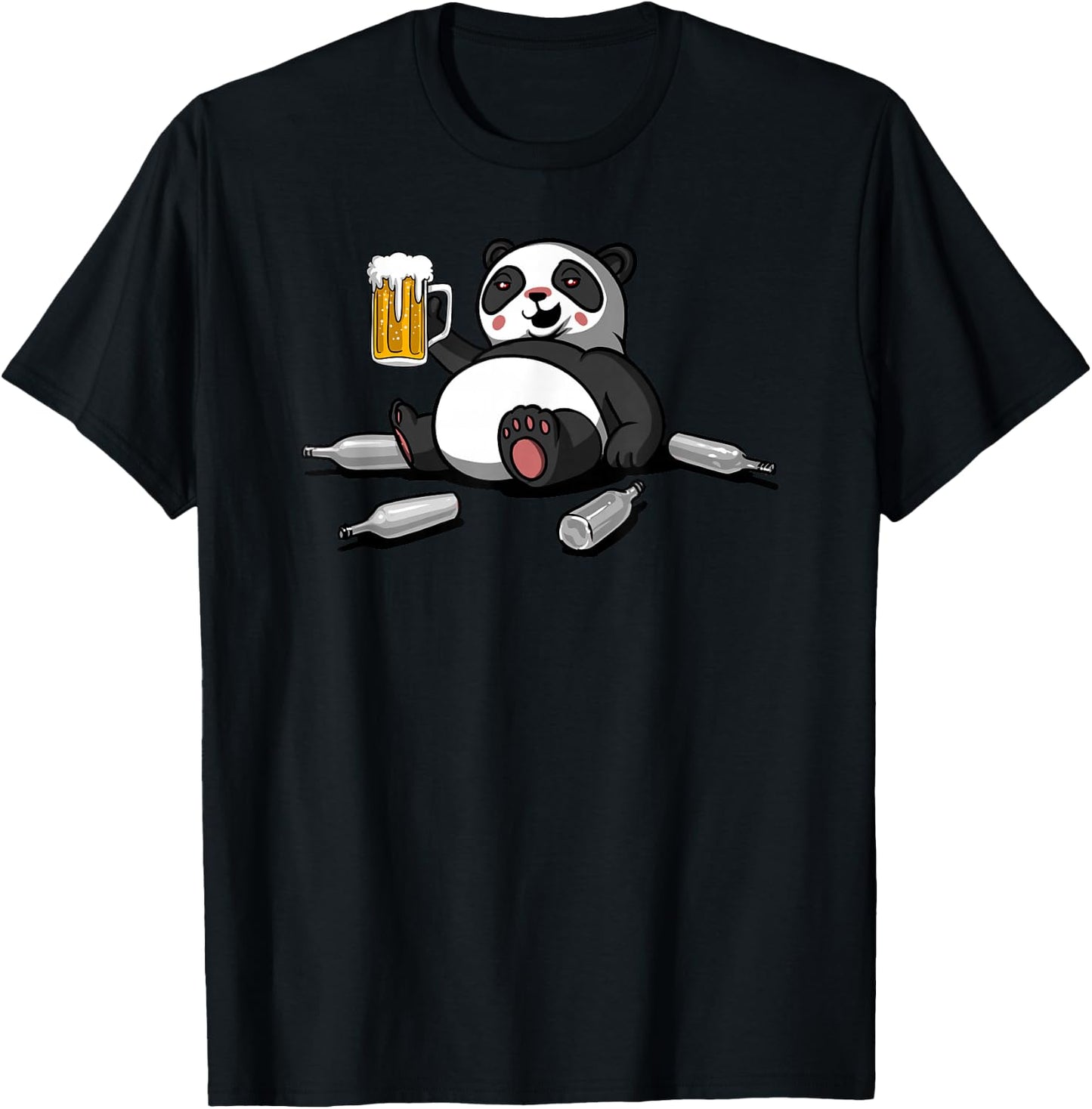 Panda Bear Beer Drinking Party Celebration Funny Beer Lover T-Shirt - T-Shirt | Black