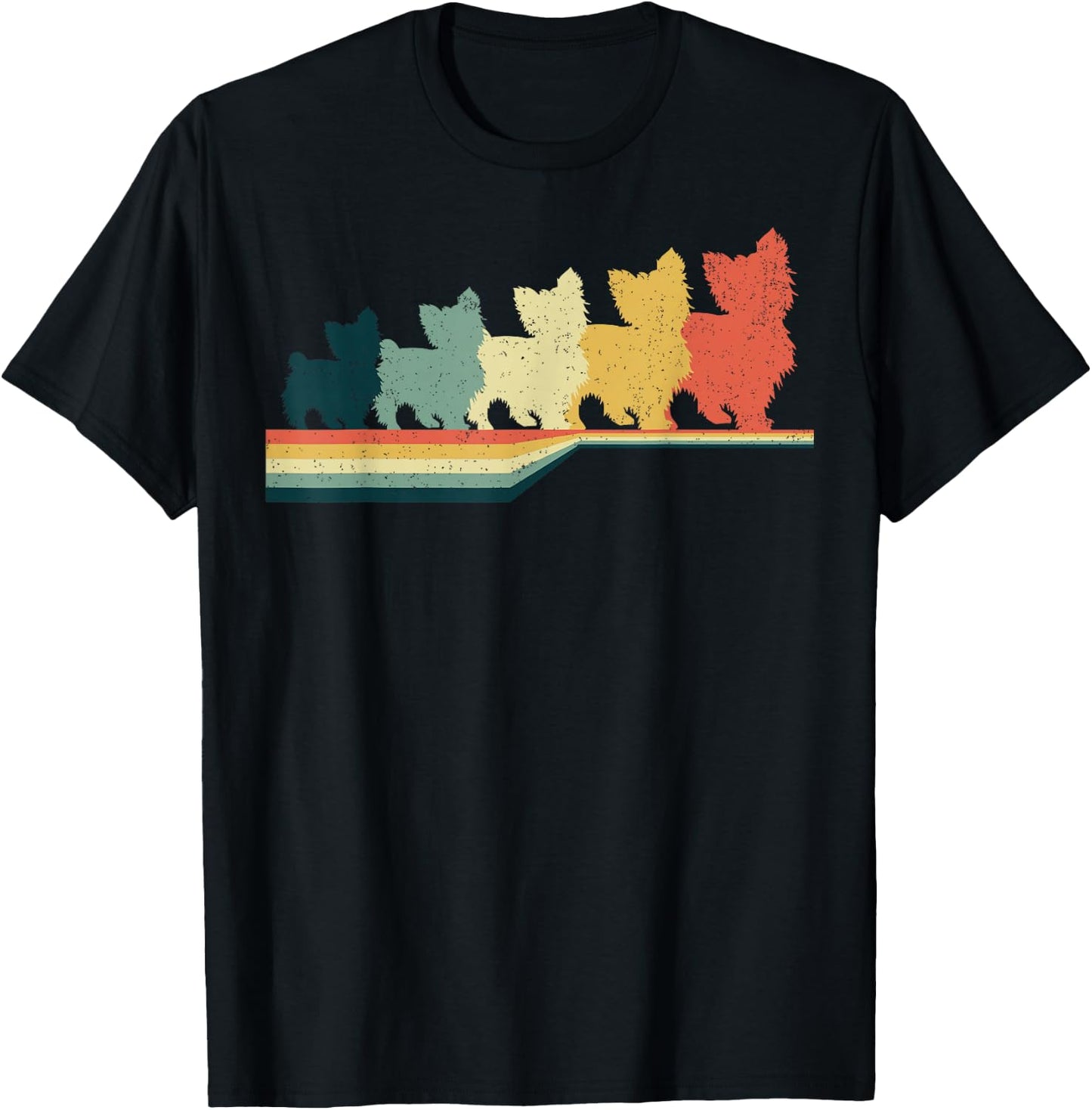 Yorkie Poo Dog Cute Pet Art Vintage Retro T-Shirt - T-Shirt | Black