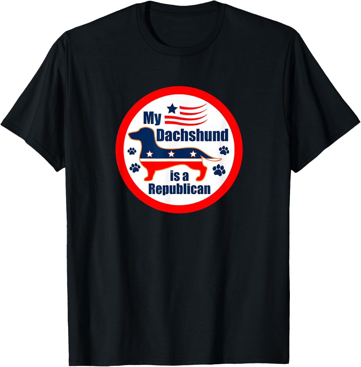 My Dachshund Is A Republican T-Shirt - T-Shirt | Black