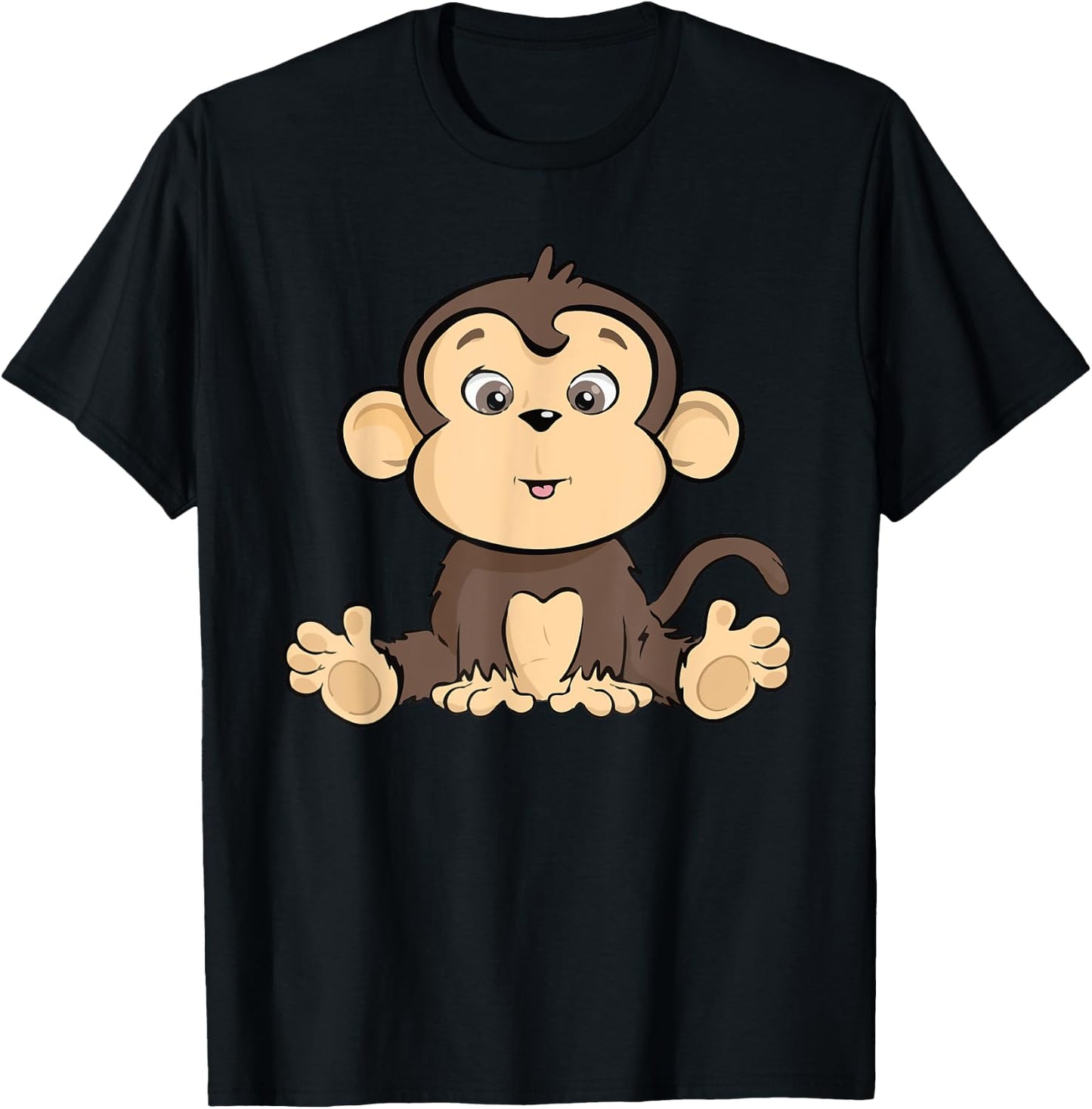 Cute Monkey T-Shirt - T-Shirt | Black