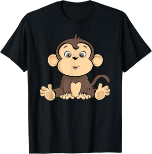 Cute Monkey T-Shirt - T-Shirt | Black