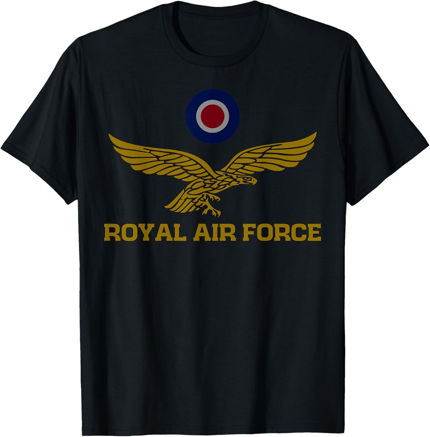 RAF Folks Ltd Women's RAF Roundel & Eagle Subdued - Grey, Small T-Shirt - T-Shirt | Black