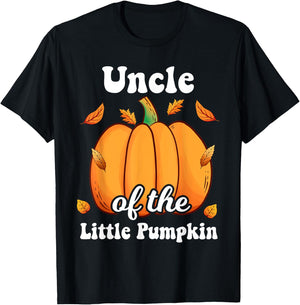 Uncle of the Little Pumpkin Thanksgiving Baby Shower T-Shirt - T-Shirt | Black