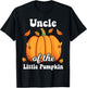 Uncle of the Little Pumpkin Thanksgiving Baby Shower T-Shirt - T-Shirt | Black