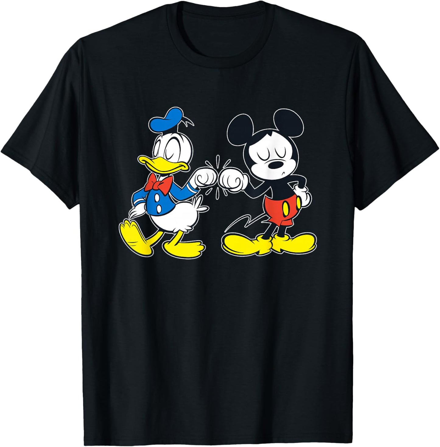 Disney Mickey Mouse and Donald Duck Best Friends Outline Small T-Shirt - T-Shirt | Black