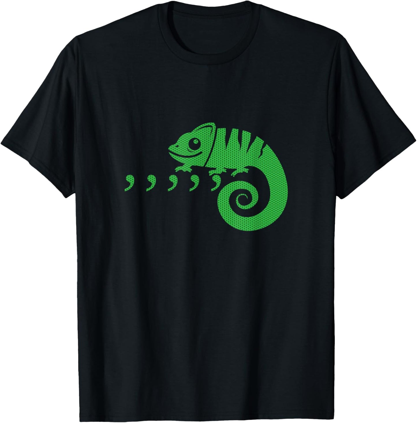 Comma Chameleon funny 80's pop music Karma print T-Shirt - T-Shirt | Black