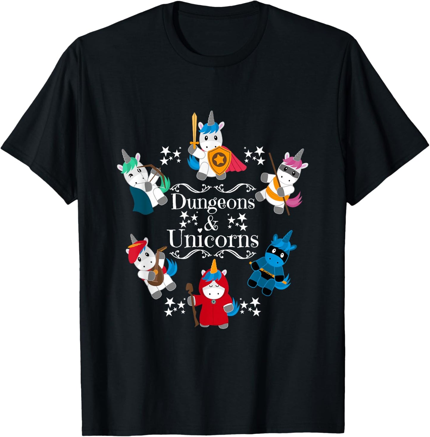Dungeon And Unicorn Funny Gaming Computer T-Shirt - T-Shirt | Black