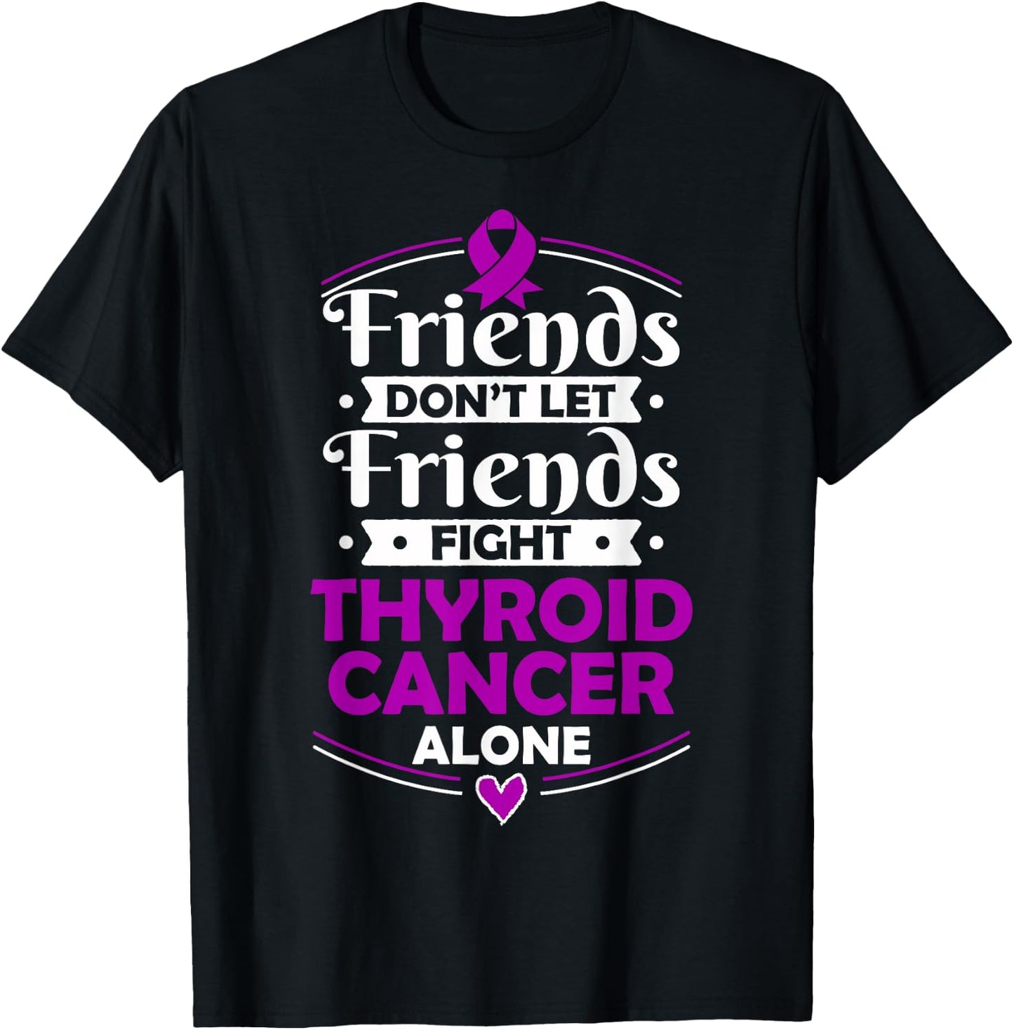 Purple Awareness Ribbon - Gift Thyroid Cancer Patients T-Shirt - T-Shirt | Black