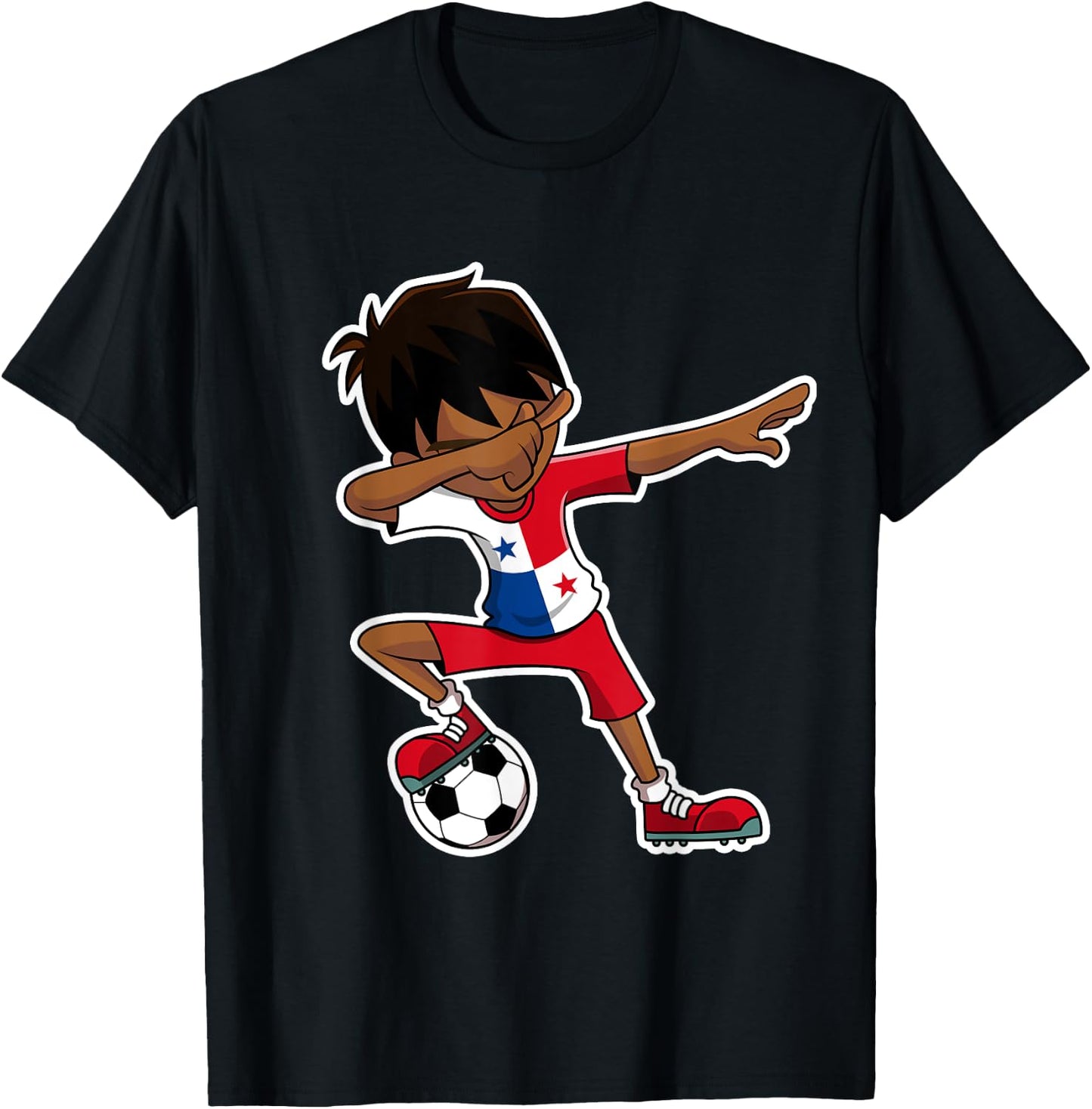Dabbing Soccer Boy Panama Shirt, Panamanian Flag Jersey T-Shirt - T-Shirt | Black