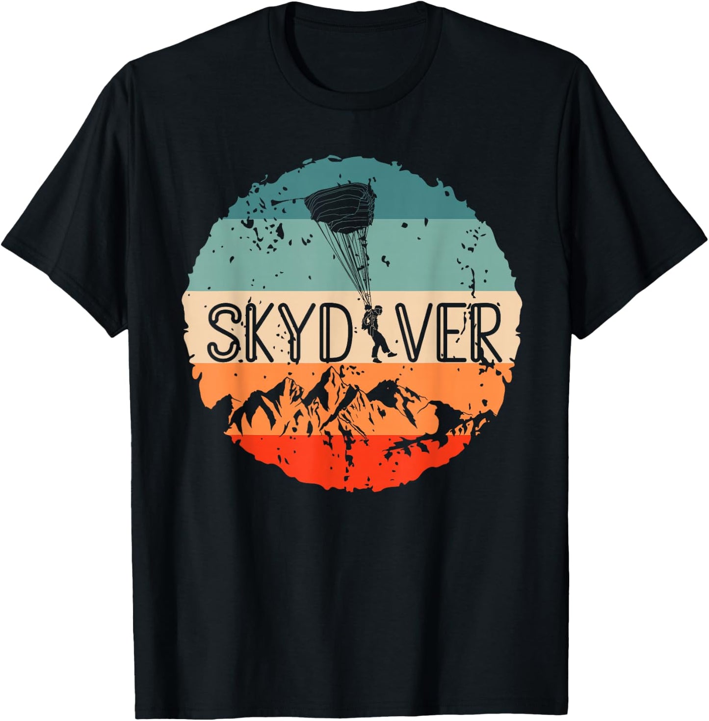 Retro Vintage Skydiver Skydiving Parachuting Fan Skydiving T-Shirt - T-Shirt | Black