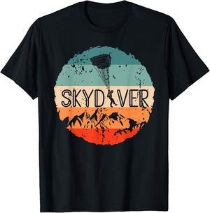 Retro Vintage Skydiver Skydiving Parachuting Fan Skydiving T-Shirt - T-Shirt | Black