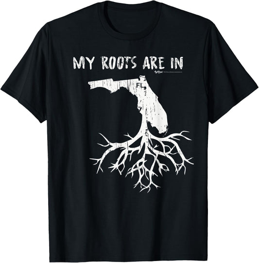 Vintage My Roots Are In Florida State T-Shirt - T-Shirt | Black