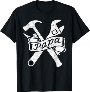 Car Mechanic Papa Wrench Hammer T-Shirt - T-Shirt | Black