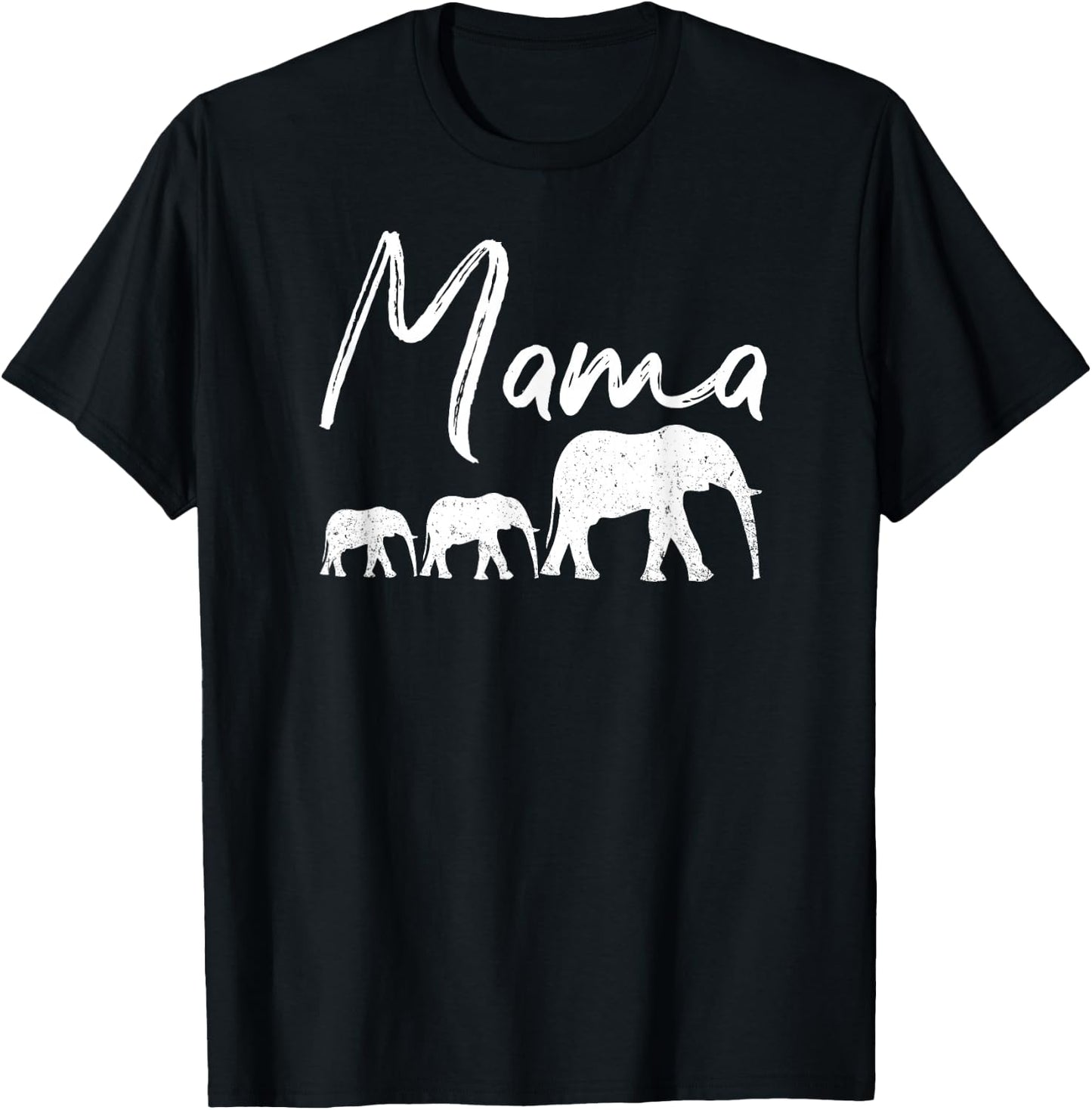 MAMA Shirt ELEPHANT Mother's Day Christmas Mommy Mom Best T-Shirt - T-Shirt | Black