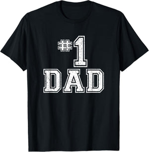 #1 Dad Number One Father's Day Vintage Style T-Shirt - T-Shirt | Black