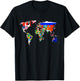 World Map Country Flag Atlas T-Shirt - T-Shirt | Black