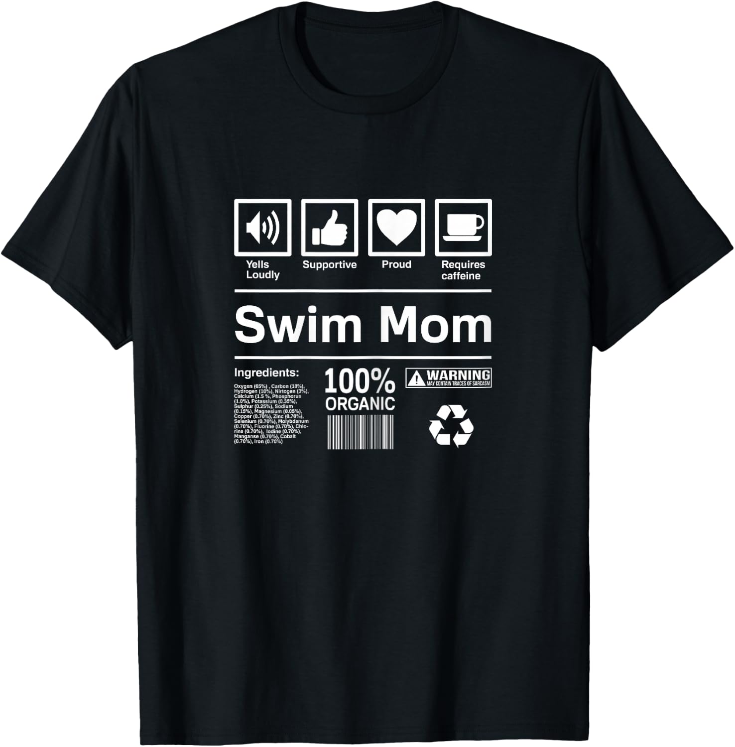 Swim Mom | Swim Mom Contents Shirts T-Shirt - T-Shirt | Black