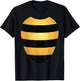 Bee Halloween Costume Shirt Yellow Stripes on Black T-Shirt - T-Shirt | Black