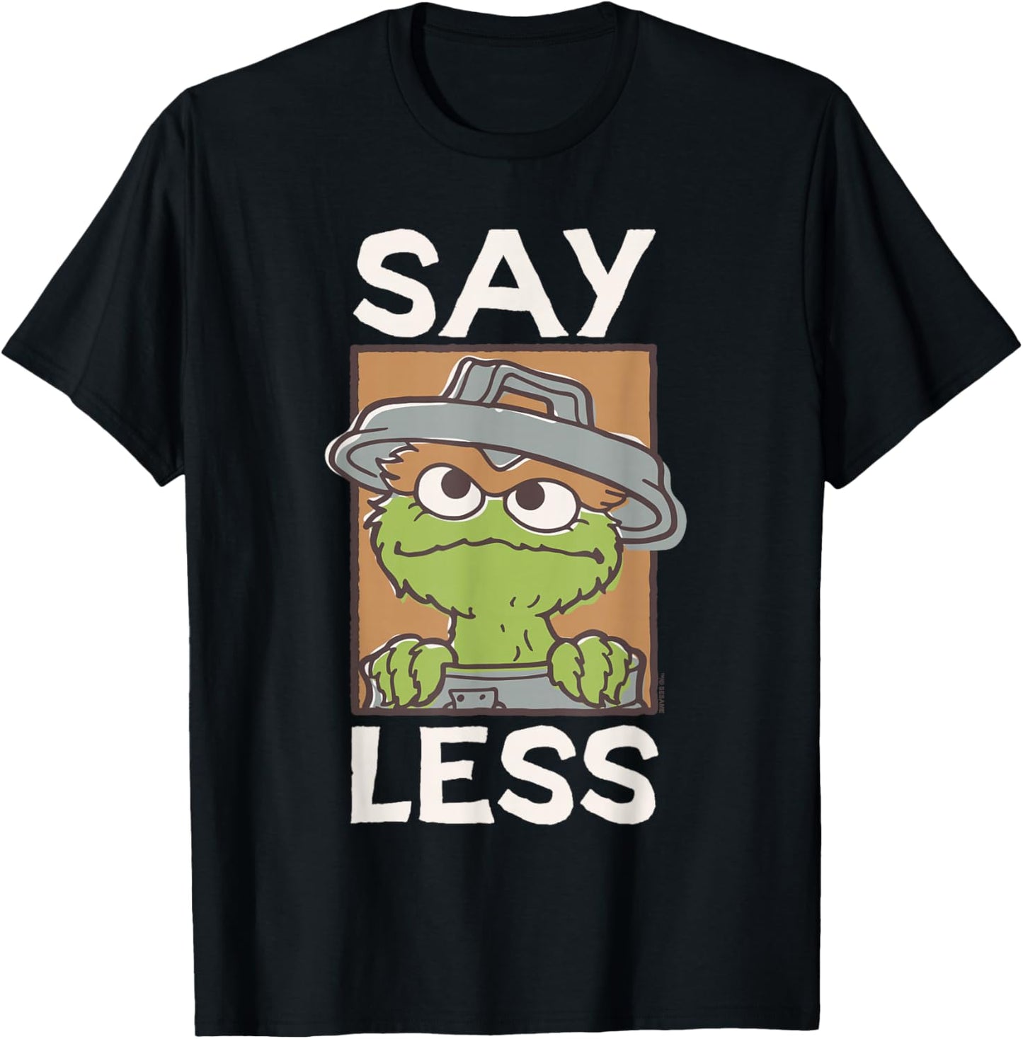 Sesame Street Oscar Say Less Square T-Shirt - T-Shirt | Black