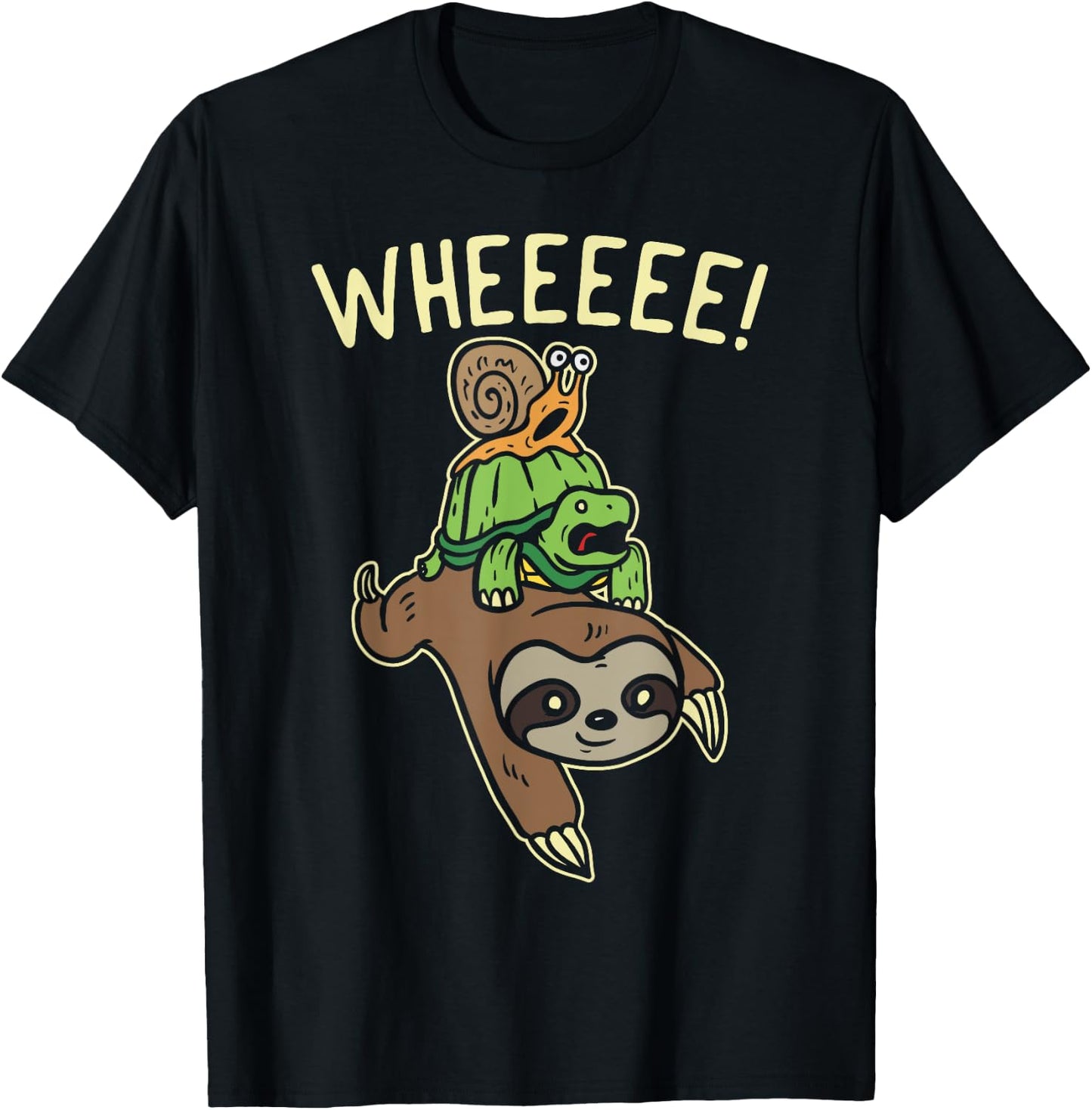 Funny Running Shirt Marathon Runners Gift Sloth Turtle Snail T-Shirt - T-Shirt | Black