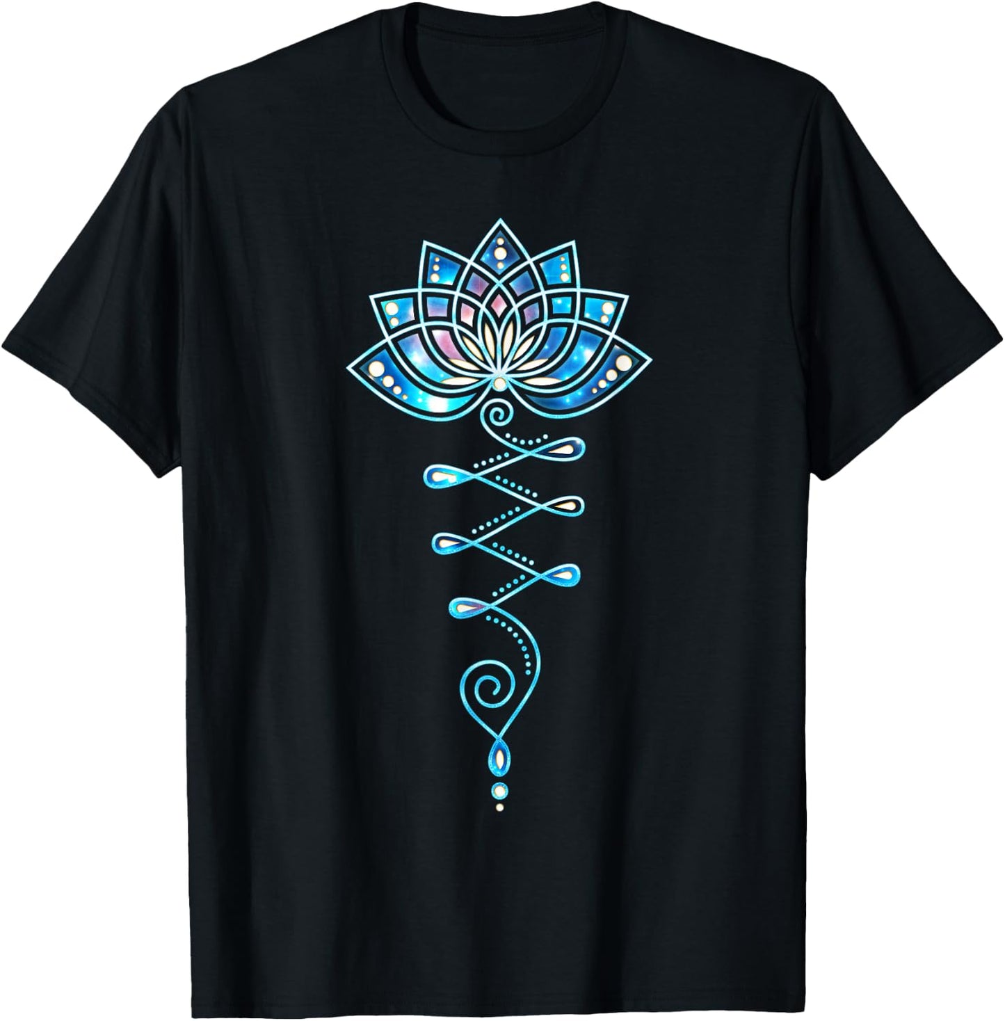 Lotus Flower Unalome Yoga Meditation Awareness Zen T-Shirt - T-Shirt | Black