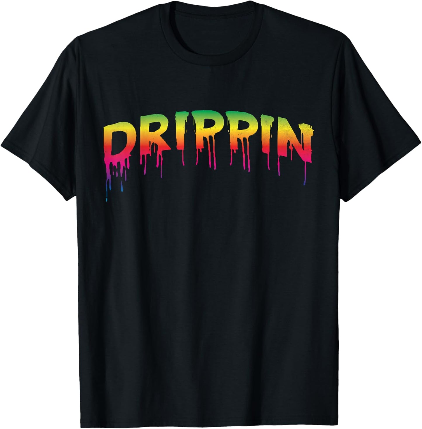 Drippin Sauce Melting Trending Messy Saucy Light Distress T-Shirt - T-Shirt | Black