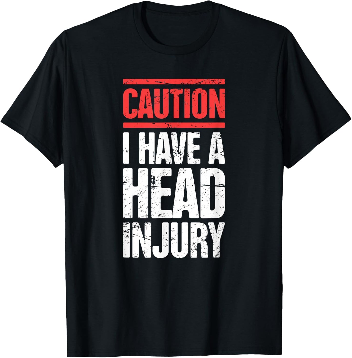 Caution - Funny Head Injury Concussion T-Shirt - T-Shirt | Black