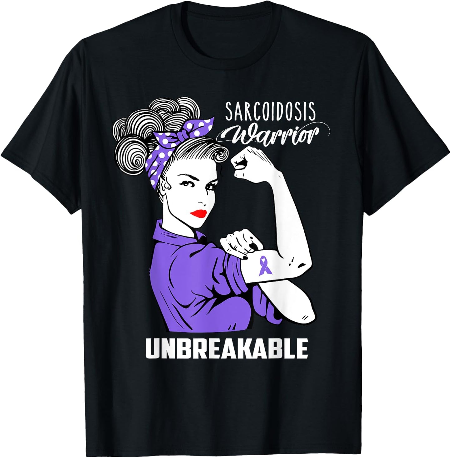 Sarcoidosis Warrior Unbreakable Shirt Awareness Gift T-Shirt - T-Shirt | Black