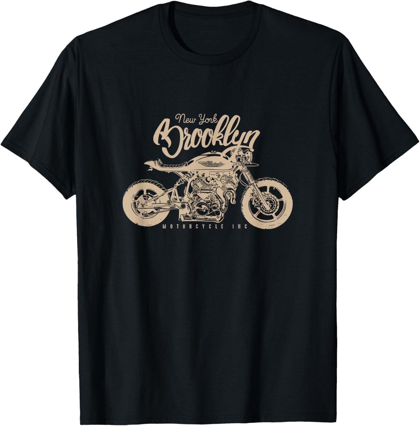 Brooklyn New York Motorcycle Souvenir Shirt T-Shirt - T-Shirt | Black