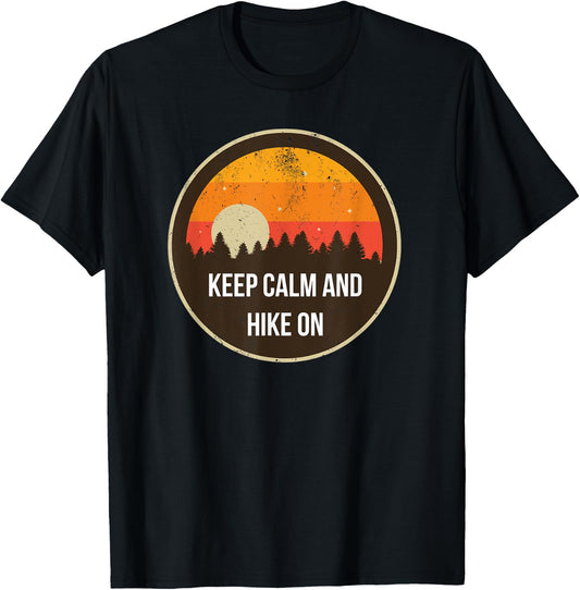 Keep calm and hike on design T-Shirt - T-Shirt | Black