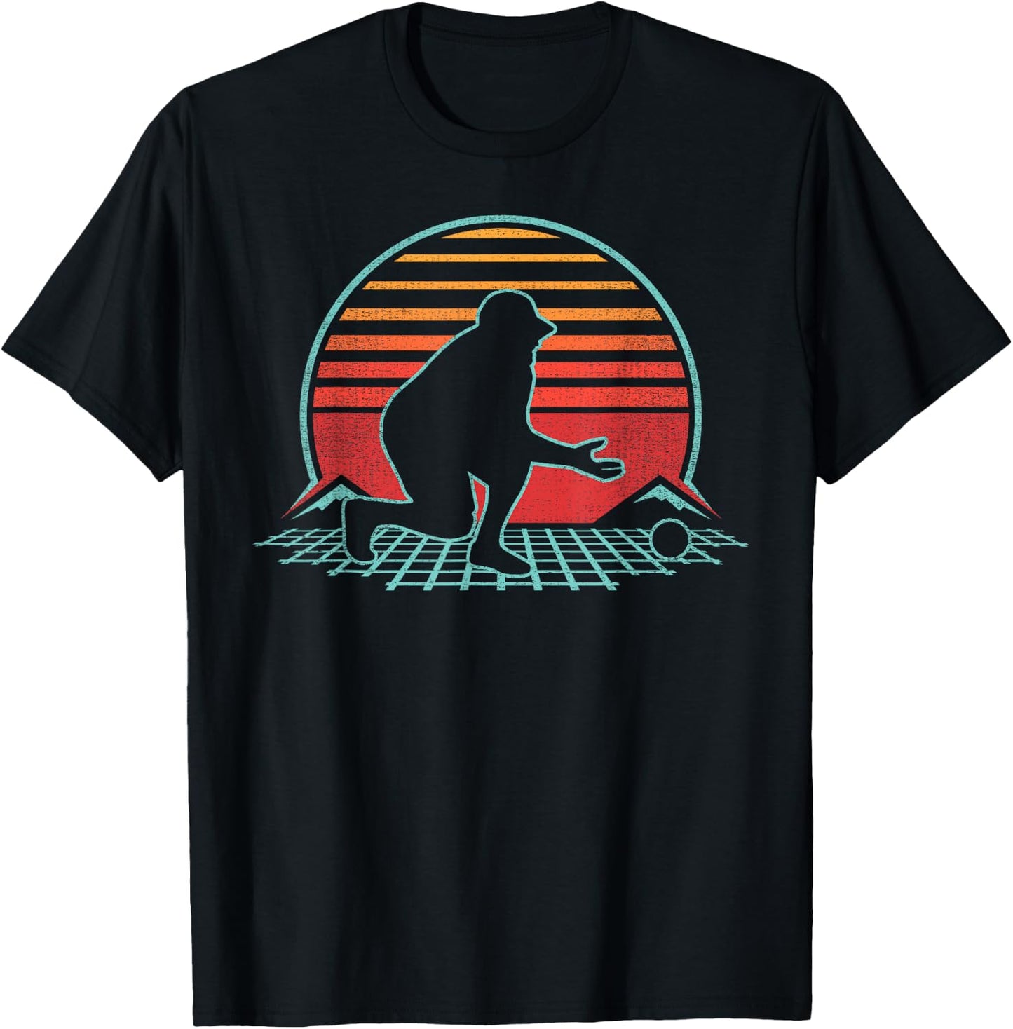 Bocce Retro Vintage 80s Style Bocci Gift T-Shirt - T-Shirt | Black