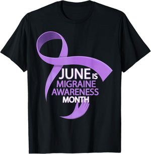June Is Migraine Awareness Month T Shirt - Migraine T-Shirt - T-Shirt | Black