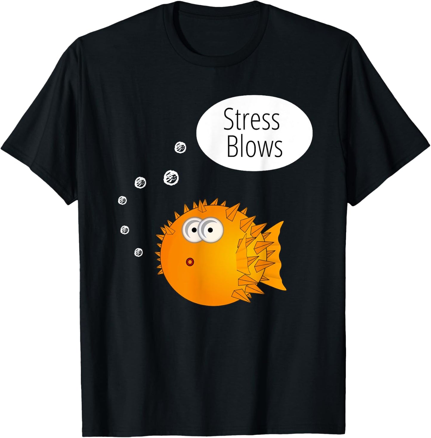 Funny Stress Blows Beach Fishing Gifts Men Kids Girls T-Shirt - T-Shirt | Black